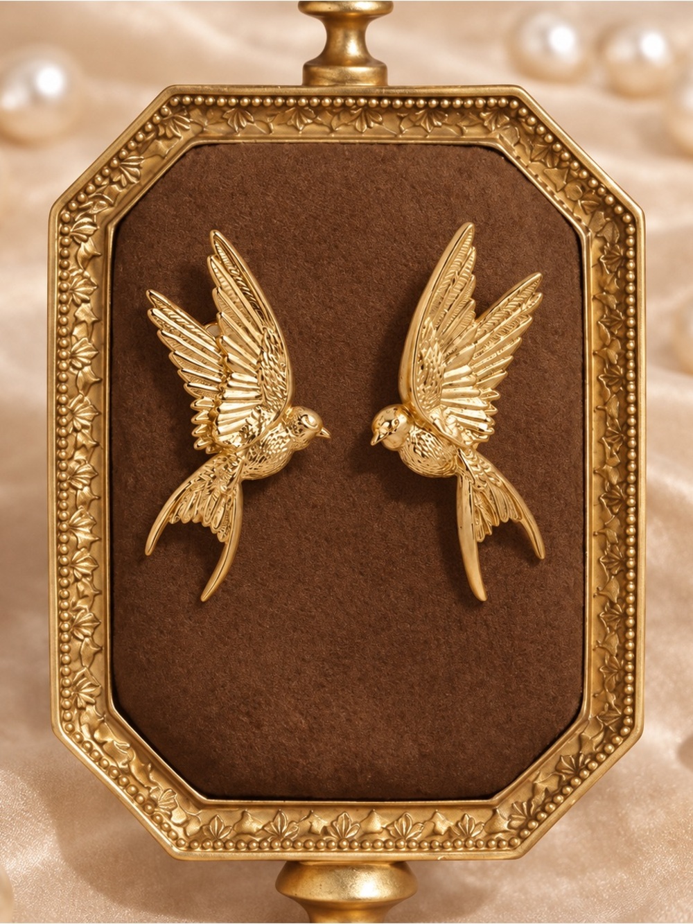 Swallow Gold Bird Earrings